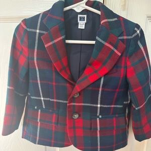 Janie & Jack Tartan Holiday Suit Blazer, Pant, Vest, Hat, & Tie